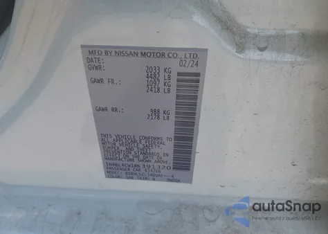 2024 Nissan Altima Sr Intelligent Awd z USA, uszkodzony, nr VIN 1N4BL4CW1RN391320